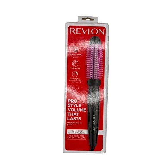 REVLON Silicone Bristle Heated Hair Styling Brush NIB - Picture 1 of 5